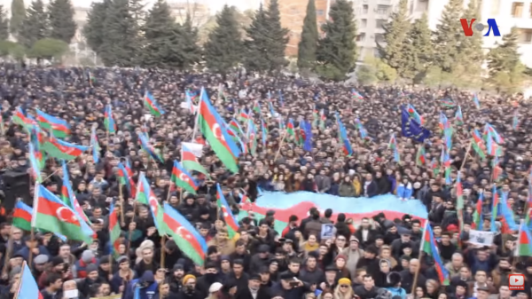 Azerbaijan - 2019 demonstration calling for the release of Mehman Huseynov