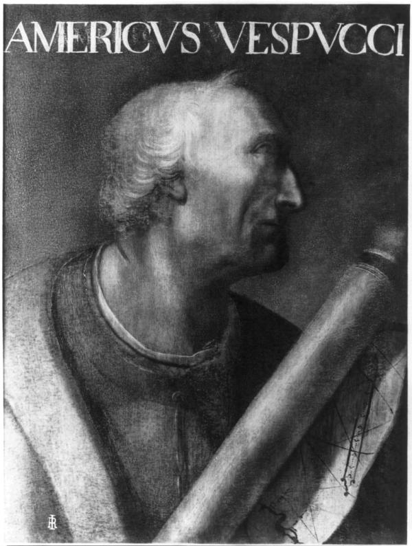 A stamp of Amerigo Vespucci