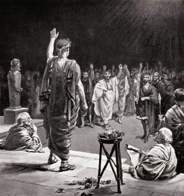 A depiction of an early Roman assembly (the Comita Curiate)