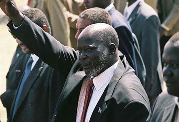 John Garang waving